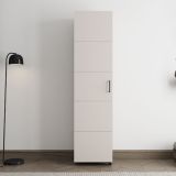 Scarpiera Bianco Crema 10 Ripiani Un'anta 46x33x185h cm, Ante con Doppia Capienza, Apertura con Ruote - Visby