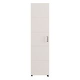 Scarpiera Bianco Crema 10 Ripiani Un'anta 46x33x185h cm, Ante con Doppia Capienza, Apertura con Ruote - Visby