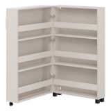 Scarpiera Bianco Crema 6 Ripiani Un'anta 68x33x113h cm, Ante con Doppia Capienza, Apertura con Ruote - Porvoo