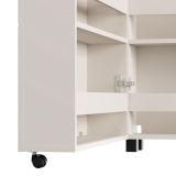 Scarpiera Bianco Crema 6 Ripiani Un'anta 68x33x113h cm, Ante con Doppia Capienza, Apertura con Ruote - Porvoo