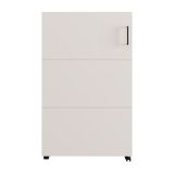 Scarpiera Bianco Crema 6 Ripiani Un'anta 68x33x113h cm, Ante con Doppia Capienza, Apertura con Ruote - Porvoo