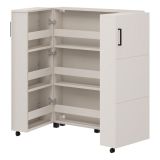 Scarpiera Bianco Crema 9 Ripiani 2 Ante 92x33x113h cm, Ante con Doppia Capienza, Apertura con Ruote - Ystad