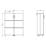 Scarpiera Bianco Crema 9 Ripiani 2 Ante 92x33x113h cm, Ante con Doppia Capienza, Apertura con Ruote - Ystad