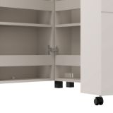 Scarpiera Bianco Crema 9 Ripiani 2 Ante 92x33x113h cm, Ante con Doppia Capienza, Apertura con Ruote - Ystad