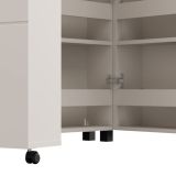 Scarpiera Bianco Crema Nero 15 Ripiani 2 Ante 92x33x185h cm, Ante con Doppia Capienza, Apertura con Ruote - Bled