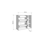 Scarpiera Bianco Grigio Cemento un Cassetto 12 Paia 102x33x94.5h cm, 2 Ripiani - Fabriano