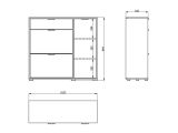 Scarpiera Bianco Grigio Cemento un Cassetto 12 Paia 102x33x94.5h cm, 2 Ripiani - Fabriano