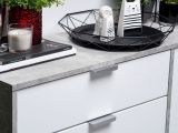 Scarpiera Bianco Grigio Cemento un Cassetto 12 Paia 102x33x94.5h cm, 2 Ripiani - Fabriano