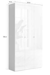 Scarpiera Bianco Lucido 12 Ripiani 28 Paia 95x35x186h cm, 14 Vani - Pertiche
