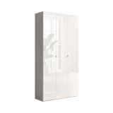 Scarpiera Bianco Lucido 12 Ripiani 28 Paia 95x35x186h cm, 14 Vani - Pertiche