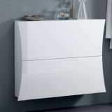 Scarpiera Bianco Lucido 16 Paia 2 Ante 101x27x82h cm, 4 Vani - Kronos