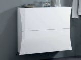 Scarpiera Bianco Lucido 16 Paia 2 Ante 101x27x82h cm, 4 Vani - Kronos