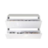 Scarpiera Bianco Lucido 20 Paia 2 Ante 110x25x75h cm, Anta a Ribalta - Lovero