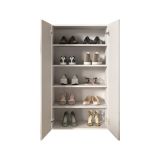 Scarpiera Bianco Lucido 4 Ripiani 15 Paia 63x35x116h cm, 5 Vani - Rodengo