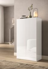 Scarpiera Bianco Lucido 4 Ripiani 15 Paia 63x35x116h cm, 5 Vani - Rodengo