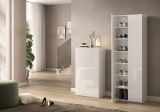 Scarpiera Bianco Lucido 4 Ripiani 15 Paia 63x35x116h cm, 5 Vani - Rodengo