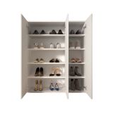 Scarpiera Bianco Lucido 8 Ripiani 25 Paia 95x35x116h cm, 10 Vani - Lauro