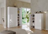 Scarpiera Bianco Lucido 8 Ripiani 25 Paia 95x35x116h cm, 10 Vani - Lauro