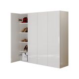 Scarpiera Bianco Lucido 8 Ripiani 30 Paia 126x35x116h cm, 10 Vani - Cono