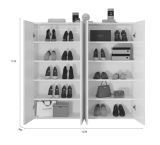 Scarpiera Bianco Lucido 8 Ripiani 30 Paia 126x35x116h cm, 10 Vani - Cono