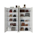 Scarpiera Bianco Lucido 8 Ripiani 30 Paia 126x35x116h cm, 10 Vani - Cono