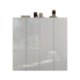 Scarpiera Bianco Lucido 8 Ripiani 30 Paia 126x35x116h cm, 10 Vani - Cono