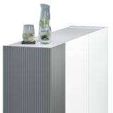 Scarpiera Bianco Lucido Grigio 10 Ripiani 28 Paia 145x34x115h cm, 12 Vani - Caresan