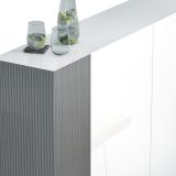 Scarpiera Bianco Lucido Grigio 10 Ripiani 28 Paia 145x34x115h cm, 12 Vani - Caresan