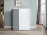 Scarpiera Bianco Lucido Grigio 5 Ripiani 20 Paia 87x34x115h cm, 6 Vani - Caresan