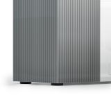 Scarpiera Bianco Lucido Grigio 5 Ripiani 20 Paia 87x34x115h cm, 6 Vani - Caresan