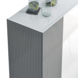 Scarpiera Bianco Lucido Grigio 5 Ripiani 20 Paia 87x34x115h cm, 6 Vani - Caresan