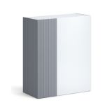 Scarpiera Bianco Lucido Grigio 5 Ripiani 20 Paia 87x34x115h cm, 6 Vani - Caresana
