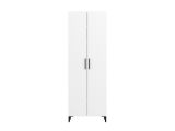 Scarpiera Bianco Nero 5 Ripiani 2 Ante 67.5x35x195h cm, kit Fissaggio a Muro Incluso - Ciminna