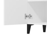 Scarpiera Bianco Nero 5 Ripiani 2 Ante 67.5x35x195h cm, kit Fissaggio a Muro Incluso - Ciminna
