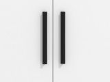 Scarpiera Bianco Nero 5 Ripiani 2 Ante 67.5x35x195h cm, kit Fissaggio a Muro Incluso - Ciminna