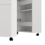 Scarpiera Bianco Opaco 15 Ripiani 2 Ante 92x33x185h cm, Ante con Doppia Capienza, Apertura con Ruote - Bled