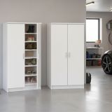 Scarpiera Bianco Opaco Modulabile 12 Ripiani 55x35x108h cm, 4 Ante - Abram
