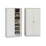 Scarpiera Bianco Opaco Modulabile 12 Ripiani 55x35x108h cm, 4 Ante - Abram