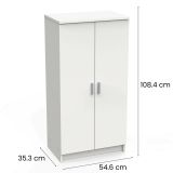 Scarpiera Bianco Opaco Modulabile 12 Ripiani 55x35x108h cm, 4 Ante - Abram