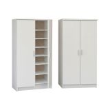 Scarpiera Bianco Opaco Modulabile 12 Ripiani 55x35x108h cm, 4 Ante - Abram