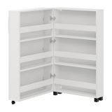 Scarpiera Bianco Opaco Nero 6 Ripiani Un'anta 68x33x113h cm, Ante con Doppia Capienza, Apertura con Ruote - Porvoo