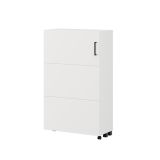 Scarpiera Bianco Opaco Nero 6 Ripiani Un'anta 68x33x113h cm, Ante con Doppia Capienza, Apertura con Ruote - Porvoo