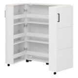 Scarpiera Bianco Opaco Nero 9 Ripiani 2 Ante 92x33x113h cm, Ante con Doppia Capienza, Apertura con Ruote - Ystad