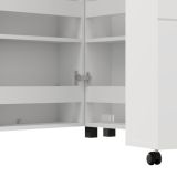 Scarpiera Bianco Opaco Nero 9 Ripiani 2 Ante 92x33x113h cm, Ante con Doppia Capienza, Apertura con Ruote - Ystad