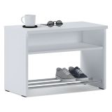 Scarpiera Bianco un Ripiano 2 Vani 65x35x45h cm, Installazione a Terra - Monguzzo