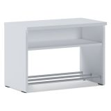 Scarpiera Bianco un Ripiano 2 Vani 65x35x45h cm, Installazione a Terra - Monguzzo
