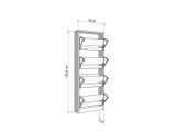 Scarpiera Bianco un Ripiano 4 Ante 58x18x155.5h cm, kit Fissaggio a Muro Incluso - Pesche