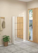 Scarpiera Bliss, Mobile portascarpe, Armadio da ingresso multiuso, Mobiletto per calzature, 24x70 h162 cm, Bianco