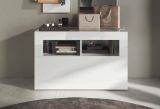 Scarpiera Bolsena, Mobile portascarpe, Armadio da ingresso multiuso, Mobiletto per calzature, Made in Italy, 91x35 h57 cm, Bianco lucido