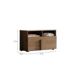 Scarpiera Bracciano, Mobile portascarpe, Armadio da ingresso multiuso, Mobiletto per calzature, Made in Italy, 91x35 h57 cm, Rovere